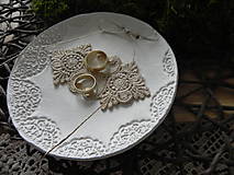 Darčeky pre svadobčanov - Mištička, tanierik na prstienky - čipka - 7923182_