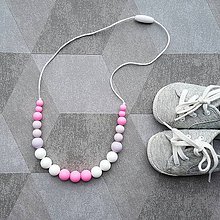 Náhrdelníky - Silikónový dojčenský náhrdelník "Marshmallow" - 7924316_