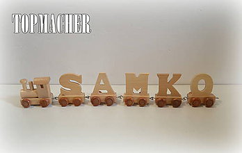 Hračky - Drevený písmenkový vláčik - SAMKO - 7925838_