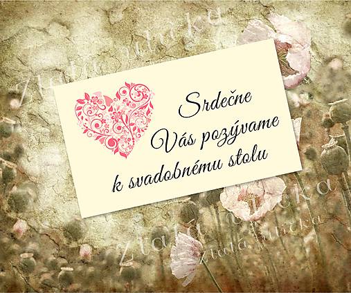 Papiernictvo - Pozvanie ku svadobnému stolu- srdce. - 7925560_