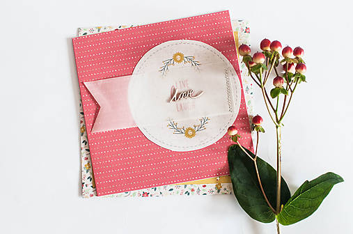 Papiernictvo - Pohľadnica Folk Floral " Love" - 7922940_