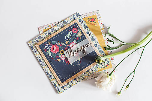 Papiernictvo - Pohľadnica Folk Floral "I Love You" - 7923135_