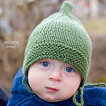 Detské čiapky - Prechodná elfská čiapočka ... " zeleň " - unisex - 7926145_