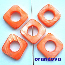 Korálky - Perleť  20mm-1ks (oranžová) - 7925895_