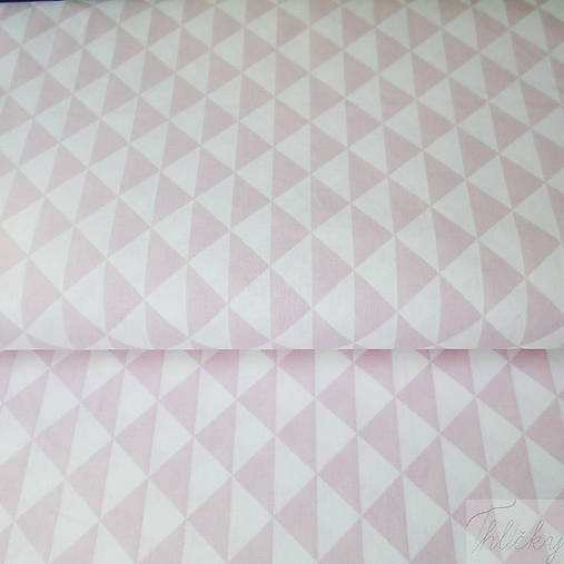 ružové trojuholníky; 100 % bavlna Francúzsko, šírka 160 cm, cena za 0,5 m