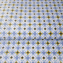 Textil - modré krížiky; 100 % bavlna Francúzsko, šírka 160 cm, cena za 0,5 m - 7928813_