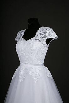 Šaty - Svadobné šaty s tylovou kruhovou sukňou - 7928634_