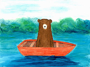 Kresby - Bear on the boat, obrázok - 7926823_