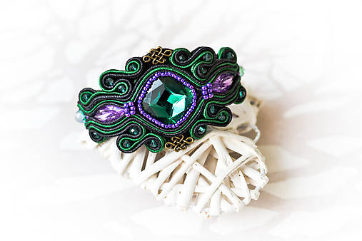 Náramky - Nastaviteľný soutache náramok Marocco - 7927023_
