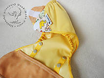 Detské doplnky - Novorodenecké Vrchné PUL plienkové nohavičky s kridelkami (veľ. XS-S) "Slony na púšti" - 7929711_