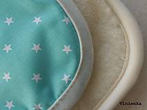 Detský textil - Mentolová MERINO súprava do kočíka podložka a deka Hviezdička minty mentol - 7933858_