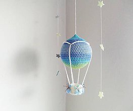 Hračky - háčkovaný balón (modrá a zelená) - 7931873_
