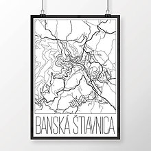 Grafika - BANSKÁ ŠTIAVNICA, moderná, biela - 7936530_