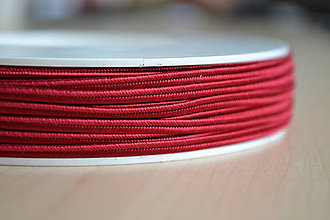 Galantéria - Šujtášová šnúrka červená 3mm, 0.22€/meter - 7934919_