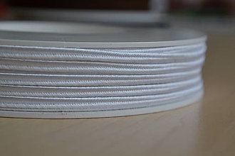 Galantéria - Šujtášová šnúrka biela 3mm, 0.25€/meter - 7935120_