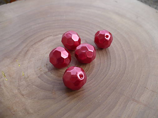 Korálky - ohňovky 14 mm bledočervené plastové-10 ks - 7936558_