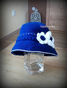 Detské čiapky - Modro biely prechodny klobuk - 7936679_