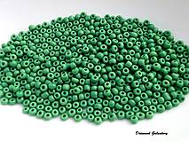 Korálky - Korálky zelené - 10 gramov - 7942513_