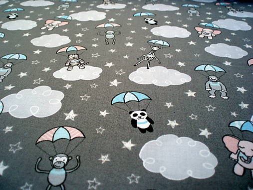 Textil - Welcome to the World - sivé obláčiky - 7943656_