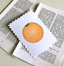 Papiernictvo - Minipohľadnica prírodné potraviny (pomaranč) - 7945358_