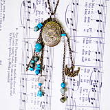 Náhrdelníky - Turquoise Locket Necklace / Otvárací medailón s tyrkysom /H0033 - 7946816_