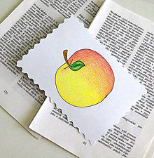Papiernictvo - Minipohľadnica prírodné potraviny (jablko) - 7946460_