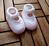 Detské topánky - Papučky biele s ružovou podošvou - 7950815_