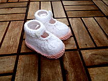 Detské topánky - Papučky biele s ružovou podošvou - 7950816_