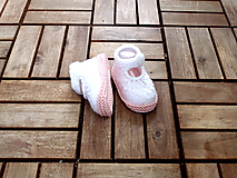 Detské topánky - Papučky biele s ružovou podošvou - 7950817_