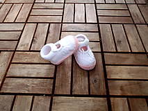 Detské topánky - Papučky biele s ružovou podošvou - 7950818_