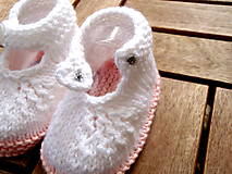 Detské topánky - Papučky biele s ružovou podošvou - 7950819_