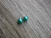 Náušnice - Perly - napichovačky 10mm (Mentolovo zelené perly - napichovačky č.804) - 7951916_
