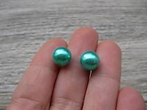 Náušnice - Perly - napichovačky 10mm (Mentolovo zelené perly - napichovačky č.804) - 7951919_