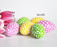 Dekorácie - AKCIA Veľkonočné vajíčka - žlté, ružové, zelené - 7955219_