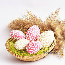 Dekorácie - AKCIA Veľkonočné vajíčka - ružové + krémové - 7955306_