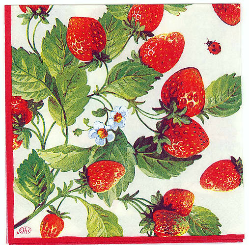  - Servítka "Fresh strawberries" - 7957941_