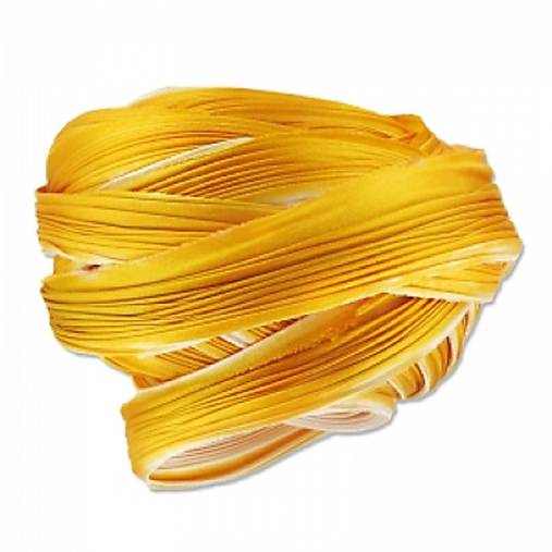 Galantéria - Hodvábna stuha Shibori Ecru Gold Žltá - 7961164_