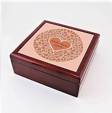 Úložné priestory & Organizácia - Krabička aj na šperky drevená ornament srdce - 7963237_