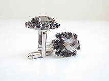 Pánske šperky - Čierne luxusné so štrasom - manžetové gombíky - 7960055_