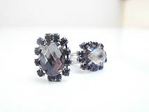 Pánske šperky - Čierne luxusné so štrasom - manžetové gombíky - 7960064_