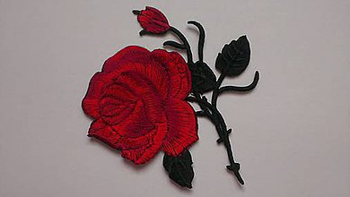 Galantéria - Nažehľovačka Červená ruža (NZ203) - 7975602_