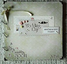 Papiernictvo - Maxi romantický champagne svadobný album (romantický svadobný fotoalbum "ty a ja, navždy spolu") - 7979887_