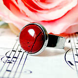 Prstene - Elegant Red Jasper Stainless Steel Ring / Elegantný prsteň s červeným jaspisom z chirurgickej ocele /0598 - 7983615_