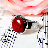 Prstene - Elegant Red Jasper Stainless Steel Ring / Elegantný prsteň s červeným jaspisom z chirurgickej ocele /0598 - 7983617_