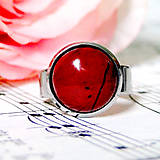 Prstene - Elegant Red Jasper Stainless Steel Ring / Elegantný prsteň s červeným jaspisom z chirurgickej ocele /0598 - 7983618_