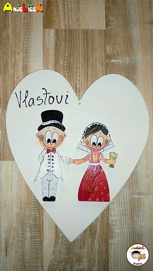 Dekorácie - Svadobné srdiečko - 7982884_