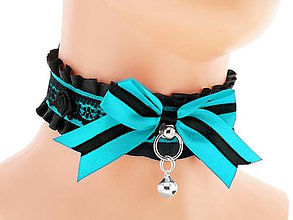 Náhrdelníky - Obojok čipkový, lolita, kawaii, gothic pastel, kitten play collar, BDSM, DDLG,pet play collar T2 - 7988783_