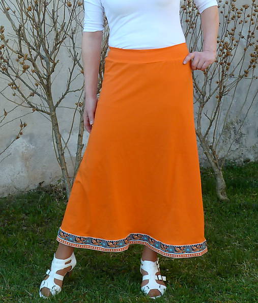 Sukne - Sukňa dlhá Oranž ind - 7992049_