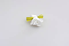 Svadobné pierka - Pierko biele ruža (bielo-zelené) - 7990750_