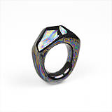 Prstene - Prsteň šedočierny Krystalix / perleťový vzhľad - 7996540_